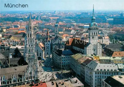 AK / Ansichtskarte Muenchen Blick vom Turm der Frauenkirche Rathaus Peterskirche Muenchen