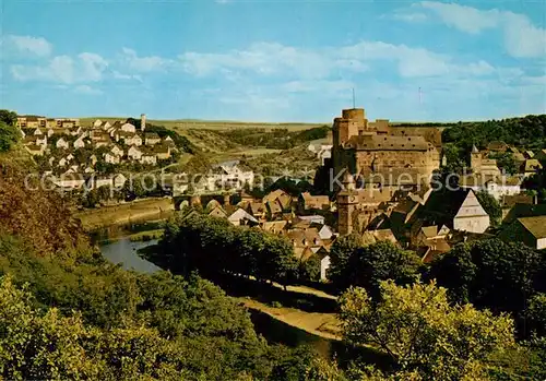 AK / Ansichtskarte Runkel_Lahn Panorama Blick zur Burg Runkel_Lahn