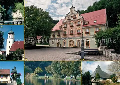 AK / Ansichtskarte Koenigsbronn_Wuerttemberg Brenzursprung Rathaus Klosterkirche Dorfplatz Zang Itzelberger See Johanneskirche Ochsenberg Koenigsbronn Wuerttemberg