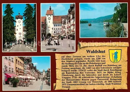 AK / Ansichtskarte Waldshut Tiengen Oberes und Unteres Tor Rheinpromenade Kaiserstrasse Waldshut Tiengen