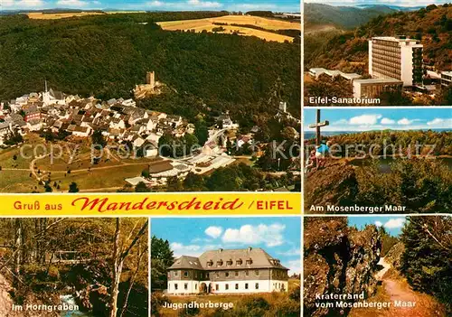 AK / Ansichtskarte Manderscheid_Eifel Horngraben Jugendherberge Mosenberger Maar Kraterrand Manderscheid Eifel