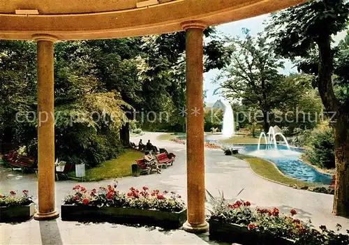 AK / Ansichtskarte Ruesselsheim_Main Stadtpark Promenade Wasserspiele Ruesselsheim Main