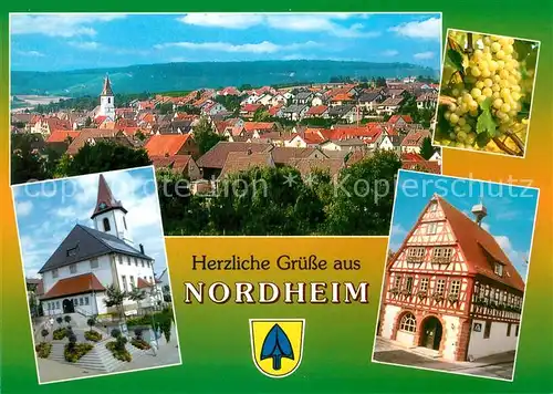 AK / Ansichtskarte Nordheim_Nordheim Panorama Kirche Rathaus Nordheim Nordheim