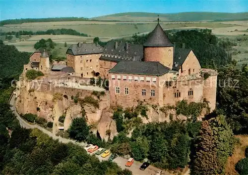 AK / Ansichtskarte Waldeck_Edersee Schloss an der Edertalsperre Fliegeraufnahme Waldeck Edersee