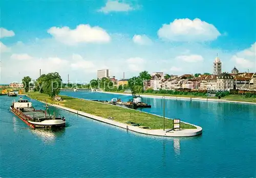 AK / Ansichtskarte Schweinfurt Partie am Main Schifffahrtsstrasse Rhein Main Donau Binnenschifffahrt Frachtkahn Schweinfurt