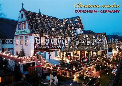 AK / Ansichtskarte Ruedesheim_Rhein Weihnachtsmarkt Winzerkeller Ruedesheim Rhein