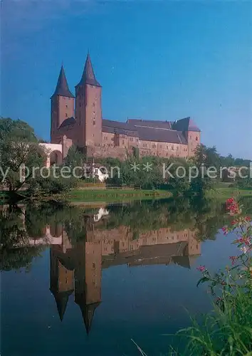 AK / Ansichtskarte Rochlitz_Sachsen Blick ueber die Zwickauer Mulde zum Schloss Wasserspiegelung Rochlitz Sachsen