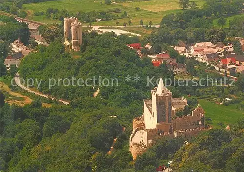 AK / Ansichtskarte Bad_Koesen Rudelsburg und Burg Saaleck Fliegeraufnahme Bad_Koesen