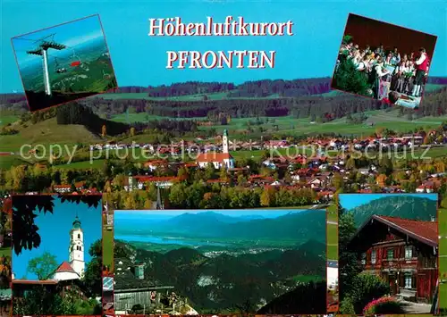 AK / Ansichtskarte Pfronten Gesamtansicht Hoehenluftkurort Bergbahn Kirche Chor Pfronten