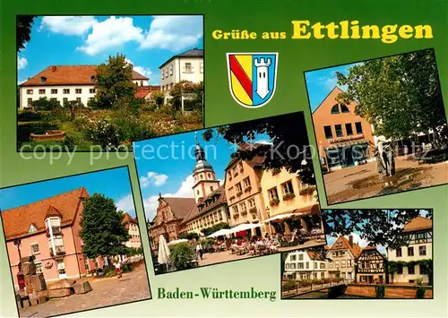 AK / Ansichtskarte Ettlingen Park Rathaus Ortsmotive Ettlingen