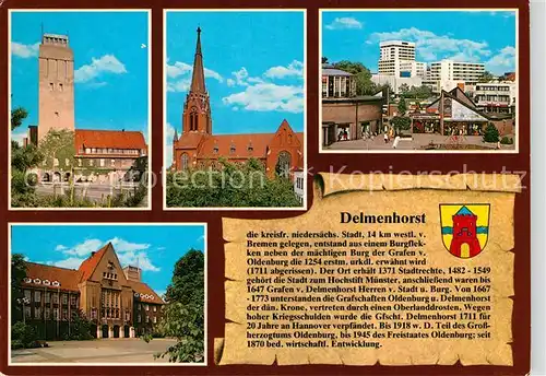 AK / Ansichtskarte Delmenhorst Wasserturm St Marienkirche Rathausplatz Lange Strasse Delmenhorst