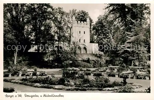 AK / Ansichtskarte Speyer_Rhein Domgarten mit Heidentuermchen Speyer Rhein