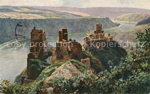 AK / Ansichtskarte Coblenz_Koblenz Die feindlichen Brueder Ruine Sternberg und Liebenstein Coblenz_Koblenz