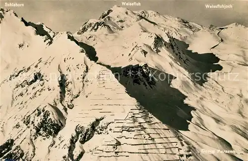 AK / Ansichtskarte Weissfluh mit Schlahorn und Weissfluhjoch Weissfluh