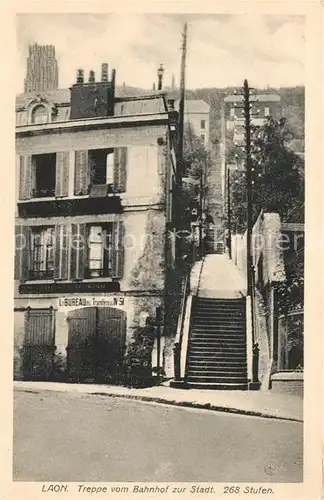 AK / Ansichtskarte Laon_Aisne Treppe vom Bahnhof zur Stadt Laon_Aisne