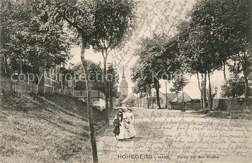 AK / Ansichtskarte Hohegeiss_Harz Partie bei der Kirche Hohegeiss Harz