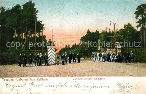 AK / Ansichtskarte Zeithain Truppenuebungsplatz Eingang ins Lager Zeithain