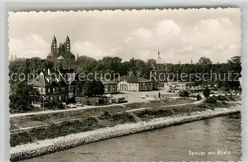 AK / Ansichtskarte Speyer_Rhein Blick ueber den Rhein zum Dom Speyer Rhein