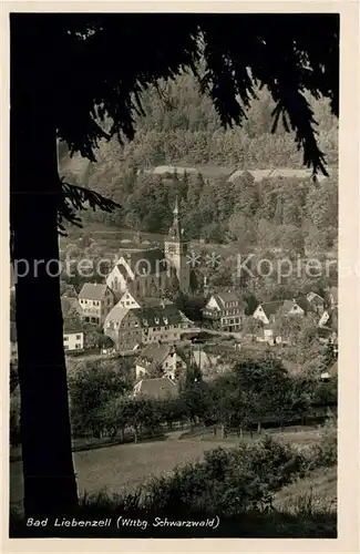 AK / Ansichtskarte Bad_Liebenzell Ansicht vom Waldrand aus Blick auf die Kirche Kurort im Schwarzwald Bad_Liebenzell