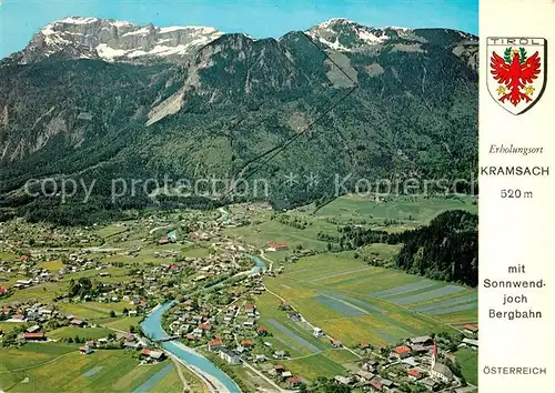 AK / Ansichtskarte Kramsach Fliegeraufnahme mit Sonnwendjoch Bergbahn Kramsach