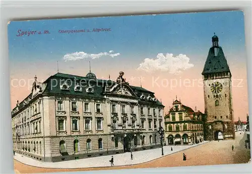 AK / Ansichtskarte Speyer_Rhein Oberpostamt und Altpoertel Speyer Rhein