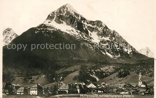 AK / Ansichtskarte Mittenwald_Bayern mit Wetterstein Mittenwald Bayern