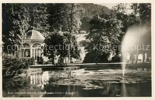 AK / Ansichtskarte Bad_Liebenzell Partie im Kurpark Teich Pavillon Bad_Liebenzell