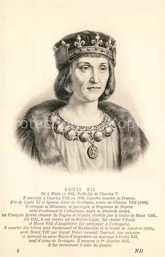 AK / Ansichtskarte Adel_Frankreich Louis XII Adel Frankreich