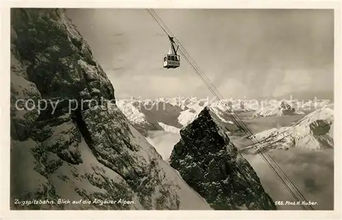 AK / Ansichtskarte Seilbahn Zugspitzbahn Allgaeuer Alpen Foto H. Huber Nr. 565 Seilbahn