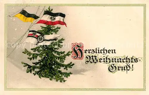 AK / Ansichtskarte Schwarz_Weiss_Rot Weihnachten Litho Fahnen Schwarz_Weiss_Rot