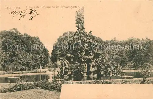 AK / Ansichtskarte Erlangen Emigranten Brunnen Schlossgarten Erlangen