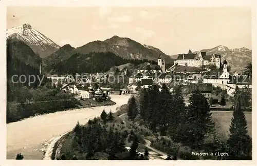 AK / Ansichtskarte Fuessen_Allgaeu Panorama Schloss Kloster Fuessen Allgaeu