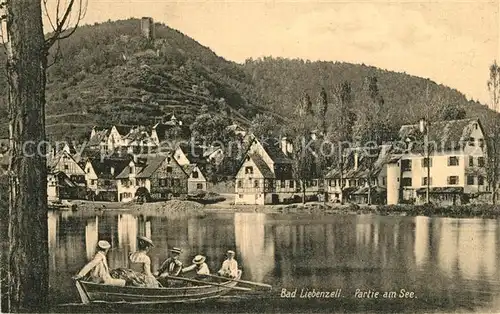 AK / Ansichtskarte Liebenzell_Bad See Burgruine Ruderboot Liebenzell_Bad