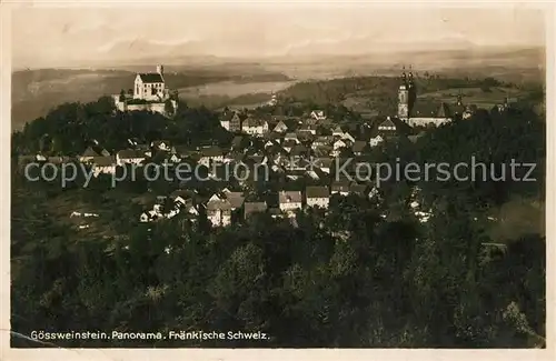 AK / Ansichtskarte Goessweinstein Fliegeraufnahme Burg Kirche Goessweinstein