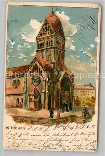 AK / Ansichtskarte Muenchen Annakirche K?nstlerkarte / Muenchen