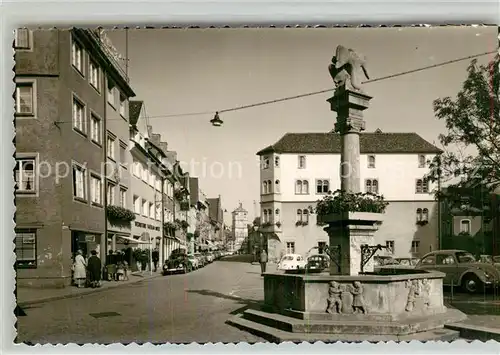 AK / Ansichtskarte Wangen_Allgaeu Brunnen Stadtansicht / Wangen Allgaeu