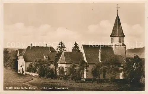 AK / Ansichtskarte Moettlingen Kirche und Pfarrhaus Moettlingen