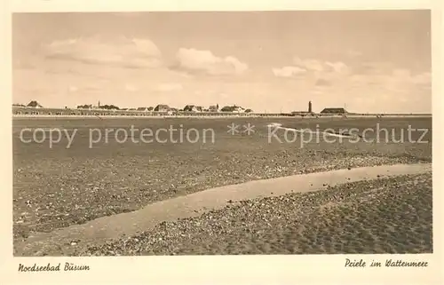 AK / Ansichtskarte Buesum_Nordseebad Priele im Wattenmeer  Buesum_Nordseebad