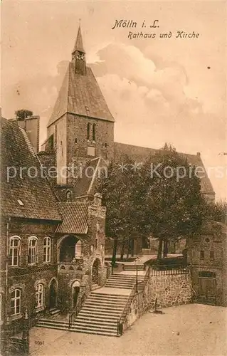 AK / Ansichtskarte Moelln_Lauenburg Rathaus Kirche Moelln_Lauenburg