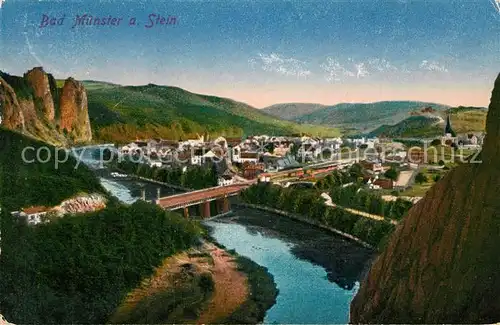 AK / Ansichtskarte Bad_Muenster_Stein_Ebernburg Panorama Bruecke Bad_Muenster