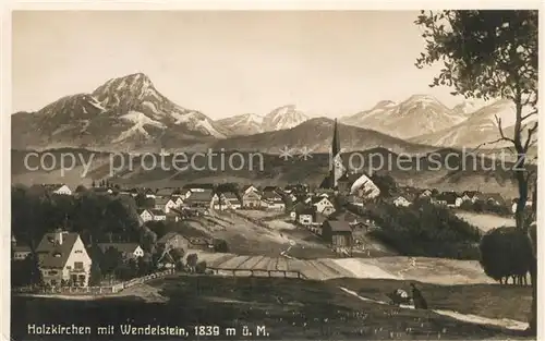 AK / Ansichtskarte Holzkirchen_Oberbayern Gesamtansicht mit Blick zum Wendelstein Bromsilber Holzkirchen Oberbayern