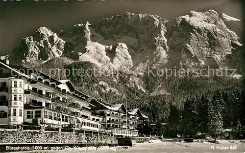 AK / Ansichtskarte Eibsee Eibseehotels mit Gr Waxenstein Eibsee