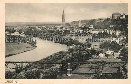 AK / Ansichtskarte Landshut_Isar Panorama Kirche  Landshut Isar