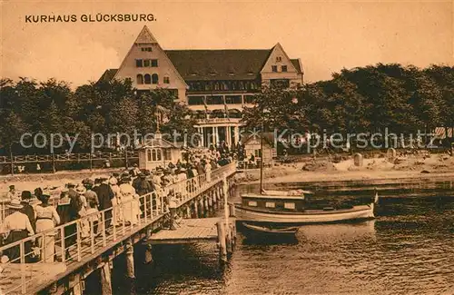 AK / Ansichtskarte Gluecksburg_Ostseebad Kurhaus Seebruecke Gluecksburg_Ostseebad