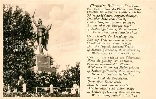 AK / Ansichtskarte Schleswig_Schlei Chemnitz Bellmann Denkmal Schleswig_Schlei