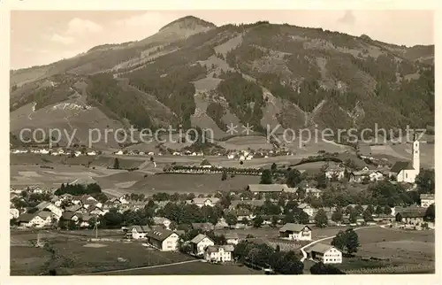 AK / Ansichtskarte Pfronten Panorama Kurort Wintersportplatz mit Edelsberg Allgaeuer Alpen Fliegeraufnahme Pfronten