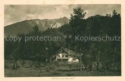 AK / Ansichtskarte Griesen_Garmisch Partenkirchen Forsthaus Alpen Griesen