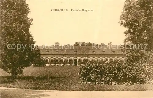 AK / Ansichtskarte Ansbach_Mittelfranken Partie im Hofgarten Ansbach Mittelfranken