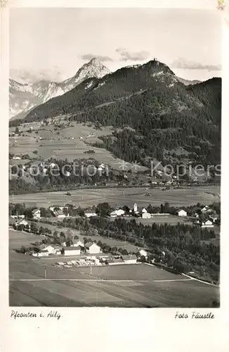 AK / Ansichtskarte Pfronten Panorama mit Saeuling und Ruine Falkenstein Alpenpanorama Fliegeraufnahme Pfronten