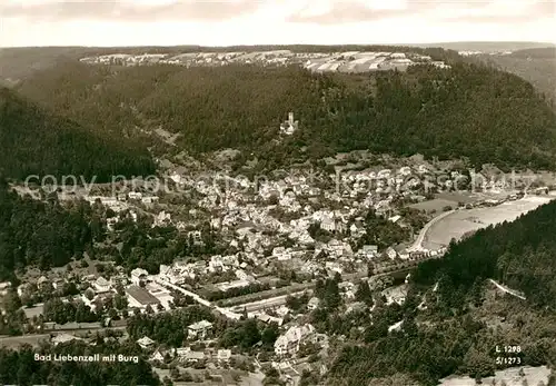 AK / Ansichtskarte Bad_Liebenzell Kurort im Schwarzwald mit Burg Fliegeraufnahme Bad_Liebenzell